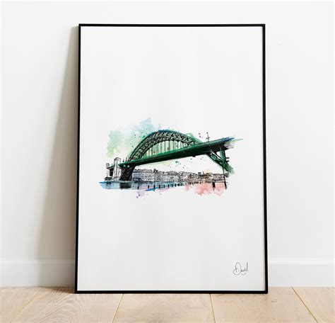 Tyne Bridge Newcastle Art Print Newcastle Illustration Etsy