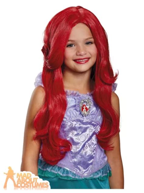 Kids Disney The Little Mermaid Ariel Deluxe Wig Licensed Book Day Fancy
