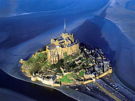 Le Mont St Michel Rocky Tidal Island Normandy France Europe Great