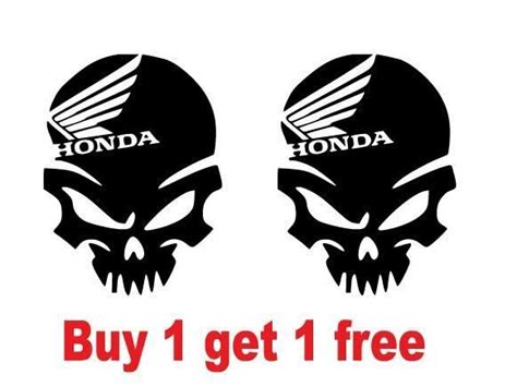 Honda Motorcycle Badass Skull Decal Buy 1 Get 1 Free Ebay In 2022