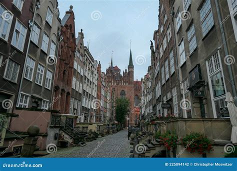 Gdansk A Deserted Street In Old Town Of Gdansk Poland The Both