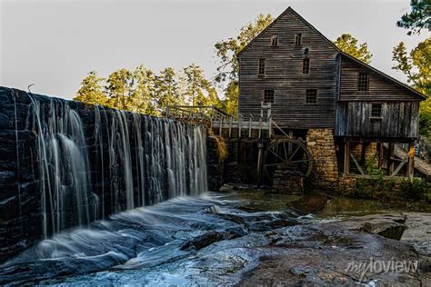 Historic Yates Grist Mill And Dam Raleigh North Carolina Usa Wall