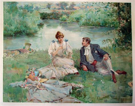 1890s Antique Victorian Fashion And Courting Vintage Poster Print