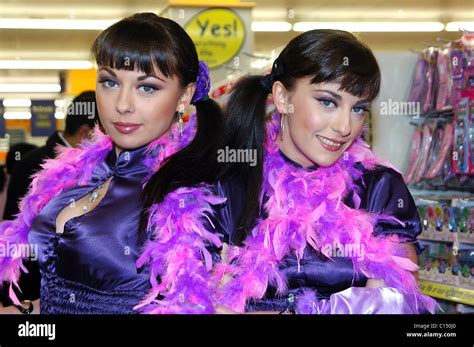 Monica Irimia And Gabriela Irimia Of The Cheeky Girls Opening The 99p Store In Stratford East