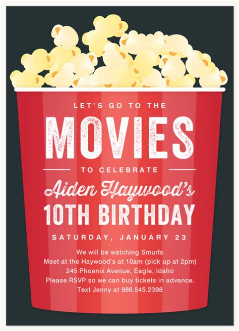 Movie Night Birthday Party Invitations Artofit