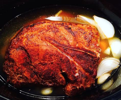 This slow roast pork shoulder cooks for 6 hours, for juicy meat and perfect pork crackling. Crock Pot Pork Shoulder - Fresh Fork Market