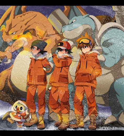 Ash Ketchum Charizard Grookey Goh Blastoise And 1 More Pokemon