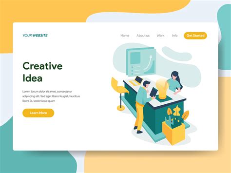 Landing Page Template Of Creative Idea Illustration Concept Modern