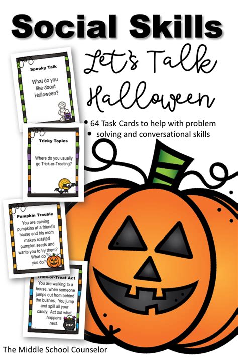 Halloween Social Skills Task Cards Social Skills Special Education Social Skills Social