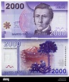 2000 pesos banknote, Manuel Rodriguez Erdoiza, Chile, 2009 Stock Photo ...