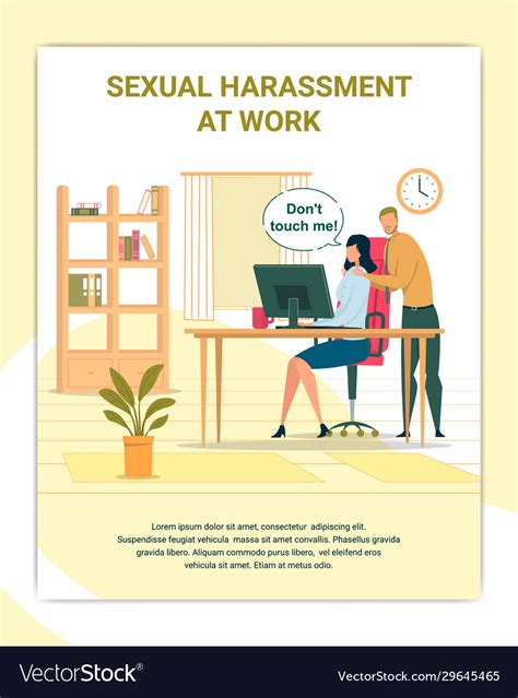 Sexual Harassment At Work Poster Template Vector Image