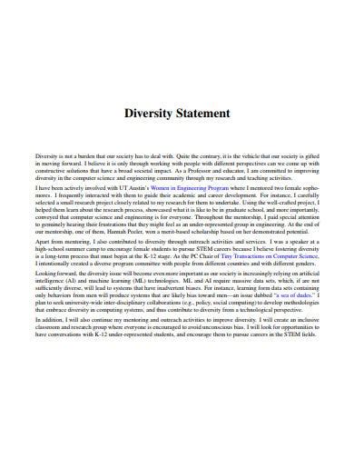 23 diversity statement templates in pdf doc