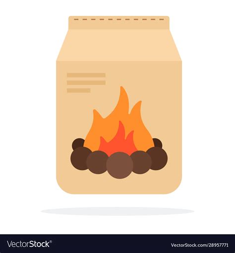 Charcoal In Packing Flat Isolated Royalty Free Vector Image