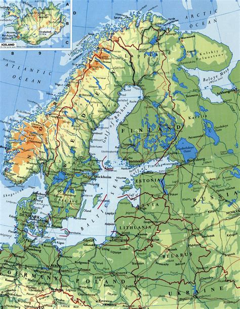 Detailed Elevation Map Of Scandinavia Baltic And Scandinavia Europe