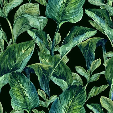 Blue Green Watercolor Tropical Leaves Painting By Elaine Plesser Pixels