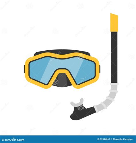 Diving Mask And Snorkel Vector Illustration Stock Vector Illustration Of Beach Adventure