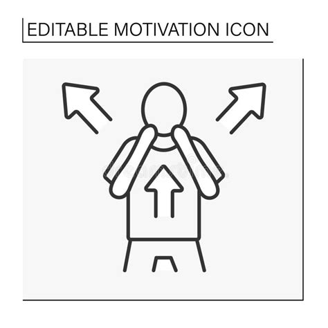 Fear Motivation Line Icon Stock Vector Illustration Of Selfdevelopment
