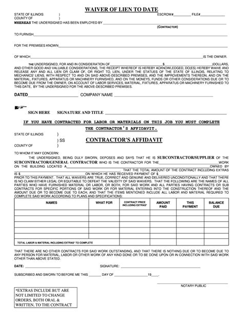 Waiver Of Lien To Date Fill Out And Sign Online Dochub