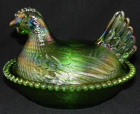 Indiana Glass Hen On Nest Wholesale Rooster Decor