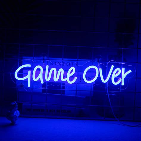 Buy Ineonlife Game Over Neon Signs Led Gamer T Sign Decor For Wall