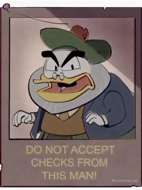 Flintheart Glomgold Do Not Accept Checks From This Man Sticker For