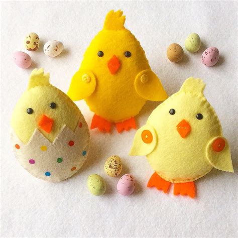 Felt Chick Ornaments Pdf Sewing Pattern And Tutorial Instant