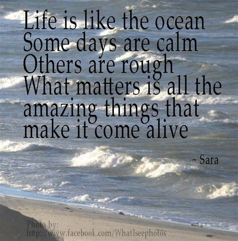 List of top 20 famous quotes and sayings about rough seas to read and share with friends on your facebook, twitter, blogs. Life is like the ocean. Some days are calm, others are rough. What matters is all the amazing ...