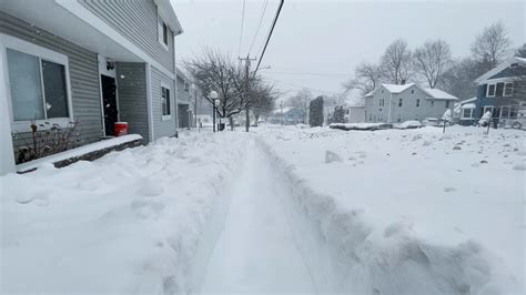 Shoveled Sidewalk Is Covered By Deep Stock Footage Sbv 346448048
