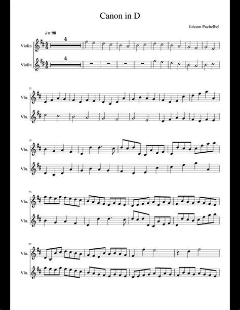 Type your wanted pdf description or name. Pachelbel's Canon in D for 2 Violins sheet music for ...