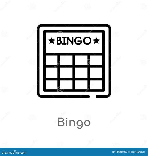 Outline Bingo Vector Icon Isolated Black Simple Line Element