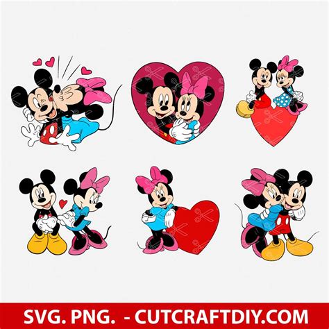 Mickey And Minnie Kiss Valentines Day Svg Bundle