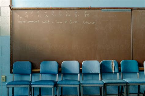 Chalkboard In High School Classroom With Mathematical Formula By Stocksy Contributor Raymond