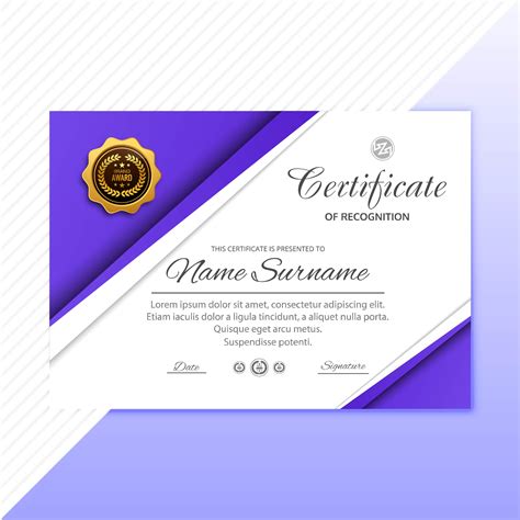 Abstract Creative Certificate Of Appreciation Award Template Des 250697