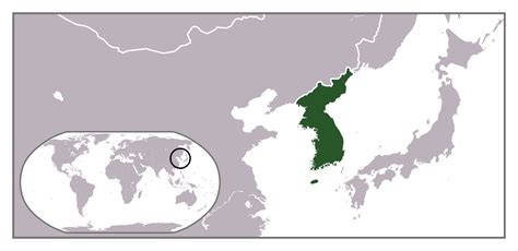 Large Location Map Of Korean Peninsula North Korea