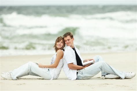 Young Couple On Beach Stock Image Image Of Seaside Couple 13057399
