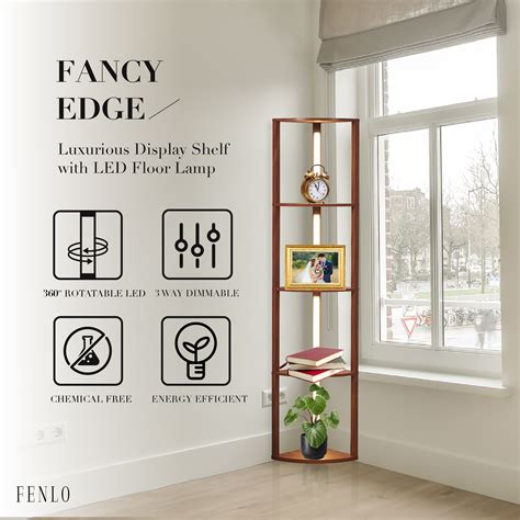 Fenlo Fancy Edge Dimmable Floor Lamp With Shelves Luxury Corner Led