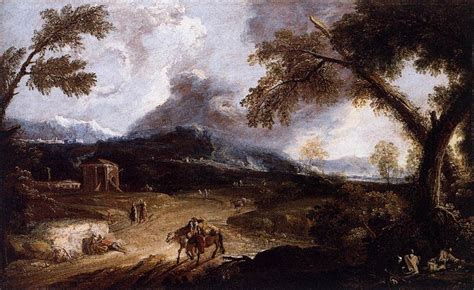Marco Ricci Landscape Circa 1700 Paesaggi Olio Su Tela Olio