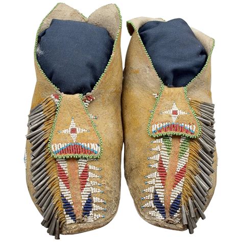 American Indian Beaded Moccasins Apache Late 19th Century At 1stdibs