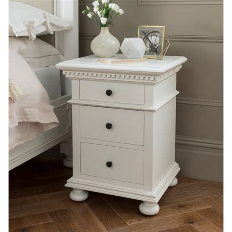 Bakersfield White Antique French Style Bedside Table Shabby Chic