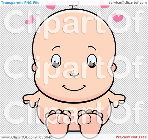 Clipart Cute Baby Sitting Naked Royalty Free Vector Illustration By Cory Thoman