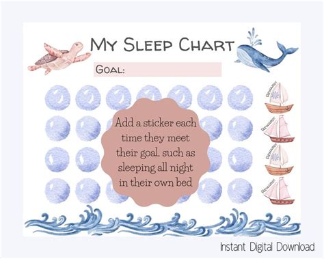 A Poster With The Wordsmy Sleep Chart Goal Add A Sticker Each Time