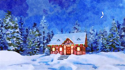 Watercolor Night Sky House Stock Illustrations 519 Watercolor Night