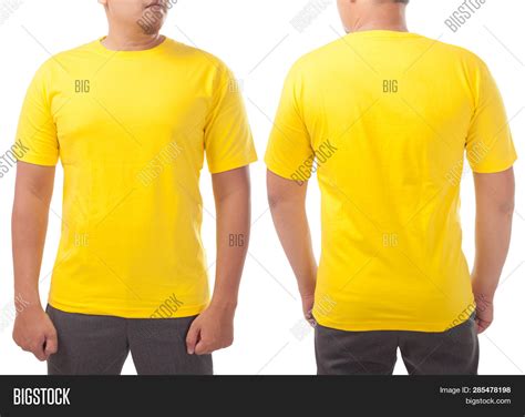 Yellow T Shirt Mock Image And Photo Free Trial Bigstock