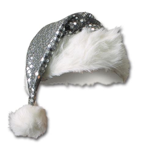 Sequin Silver Santa Hat Silver Christmas Silver Bells Santa Hat