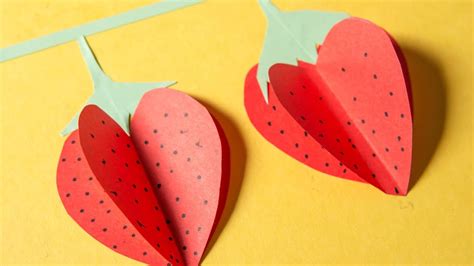 Diy For Kids Paper Strawberry Art Ideas By Craftikids Youtube
