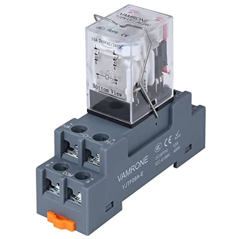 Electromagnetic Power Relay 8 Pin 10 Amp 24v Ac Relay Coil With Socket