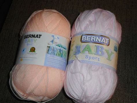 Bernat Baby Sport Yarn 2 Big Rolls Pink And Peach Blossom Bernat Baby