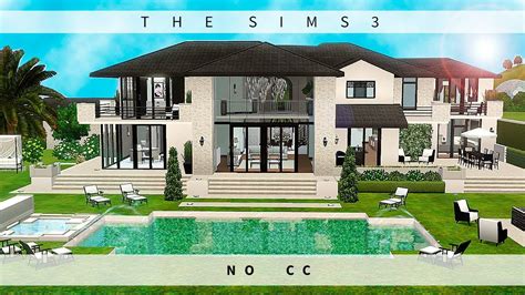 The Sims 3 Modern Mediterranean Luxury House No Cc Youtube