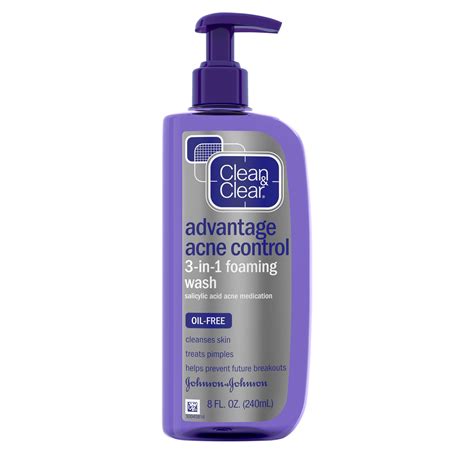 Clean And Clear Advantage Acne Control 3 In 1 Foaming Face Wash 8 Fl Oz