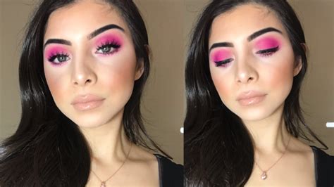Easy Hot Pink Eyeshadow Makeup Tutorial Youtube